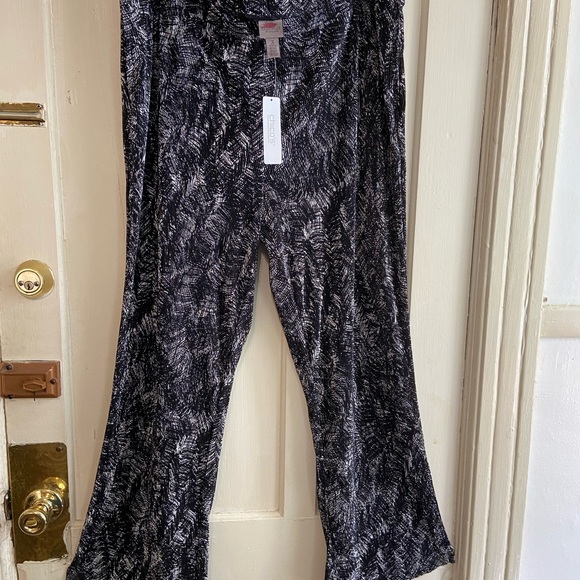 Easywear CHICO'S pull on‎ Black White wide legs New pants 3XL - Picture 8 of 10